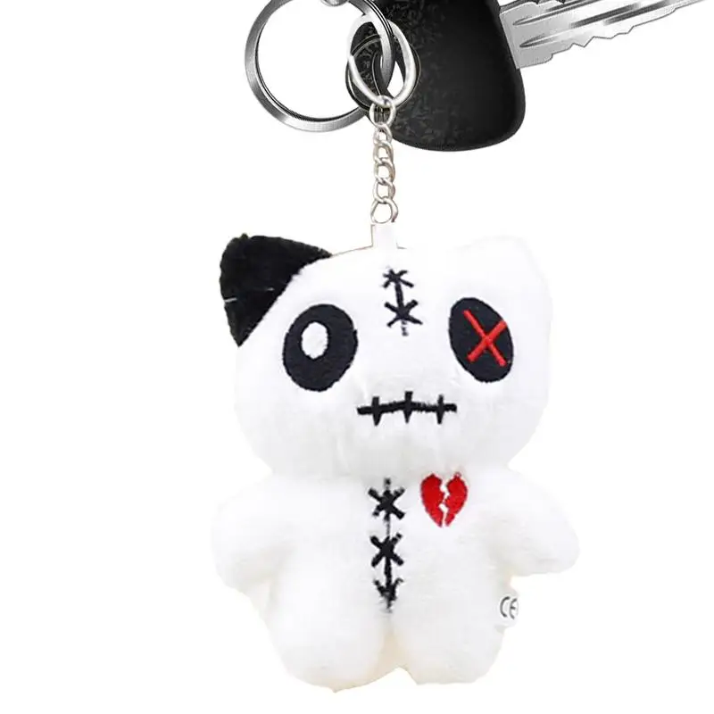 Porte-clés animal en peluche, extraterrestre, gros œil, pendentif chat, sac à dos, mignon, pendentif beurre, breloque pour petite amie