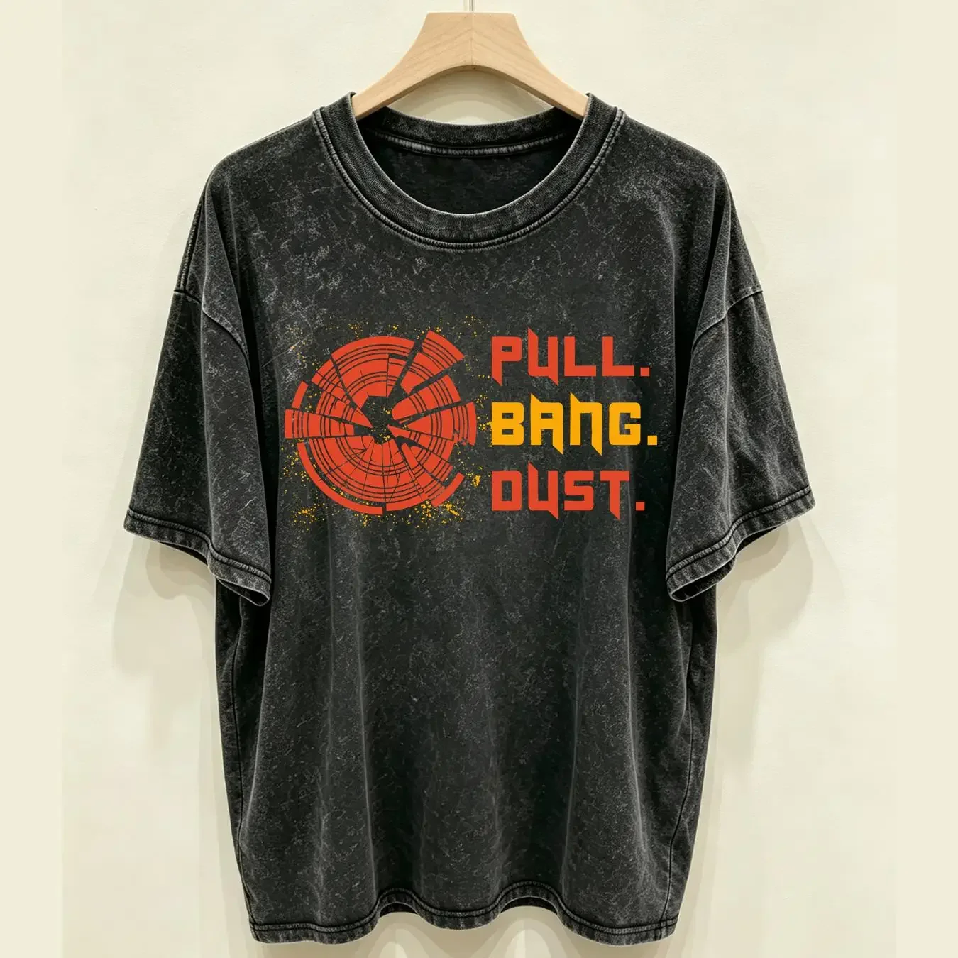 washed T Shirt Pull Bang DusT Clay Pigeon Shooting Skeet Design Target Sports Trap Sporting Clays vintage Washed Comfortable