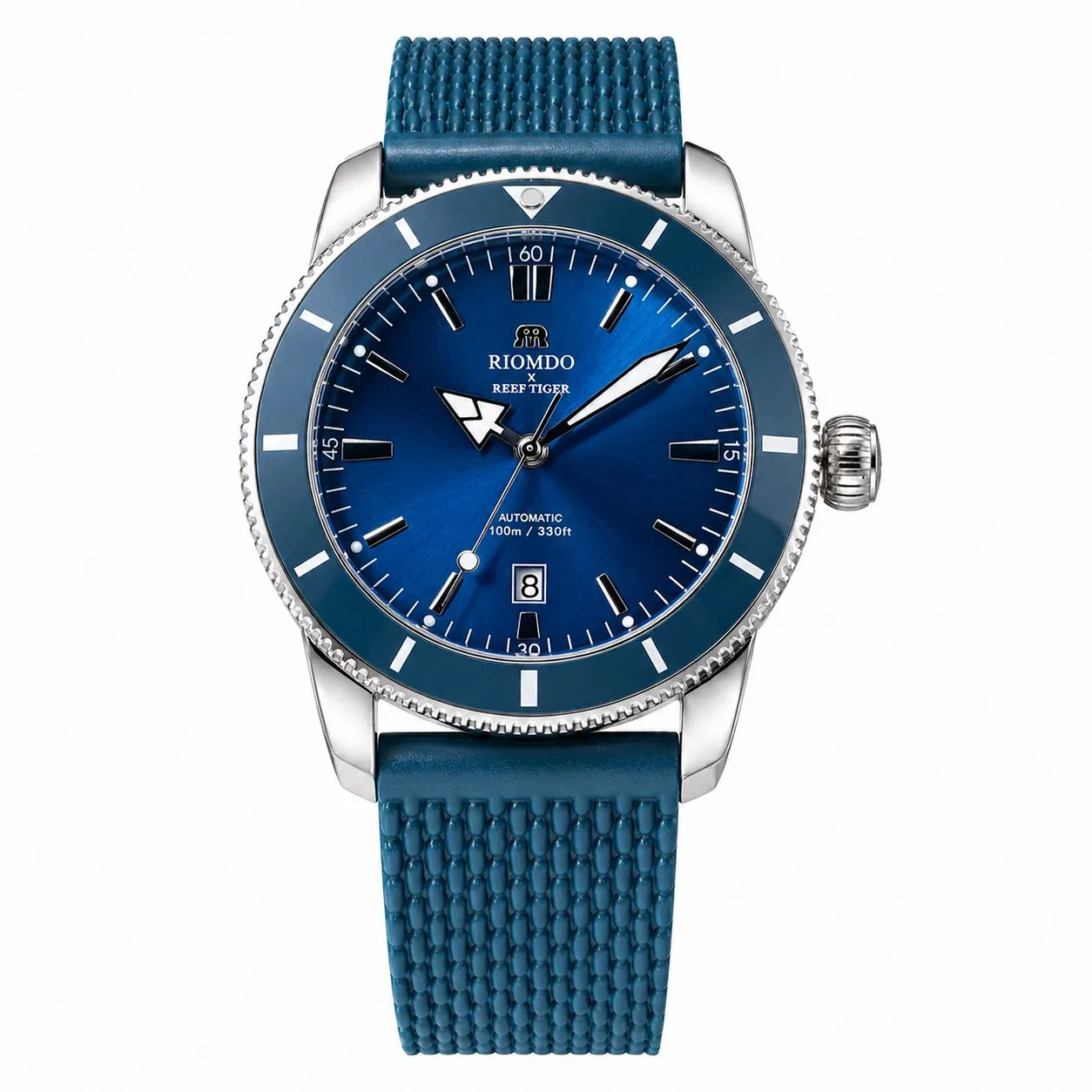 OBLVLO Men Automatic Watch 46mm Mechanical Wristwatch Diver 100m Waterproof Sapphire Mirror Luminous Aluminum Bezel