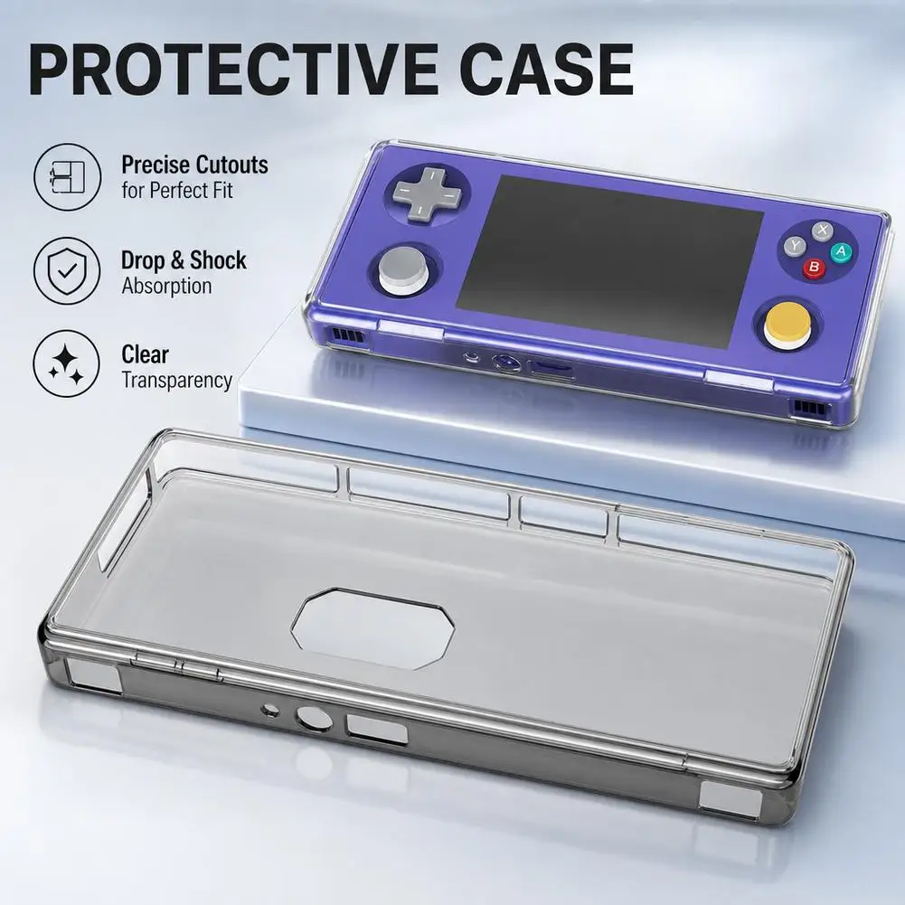 Transparent TPU Protective Case for AYANEO Pocket Micro 2 Shockproof Anti-Scratch Handheld Game Console Cover Accessories