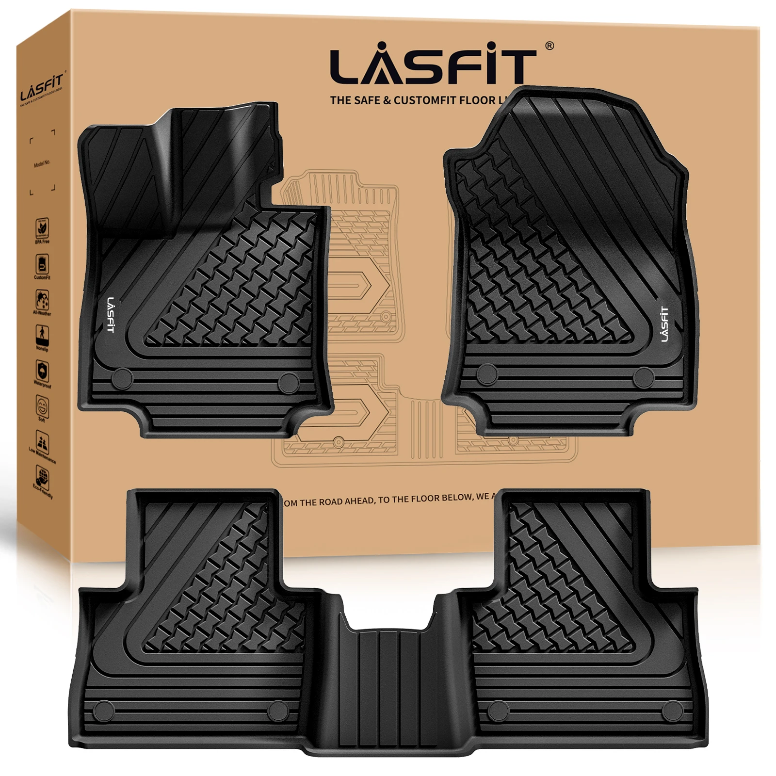 

LASFIT Floor Mats for Lexus NX250 / NX350 2022-2026 Gasoline (Not fit for Hybrid NX350h / Not Fit PHEV 450h+) 1st & 2nd Row