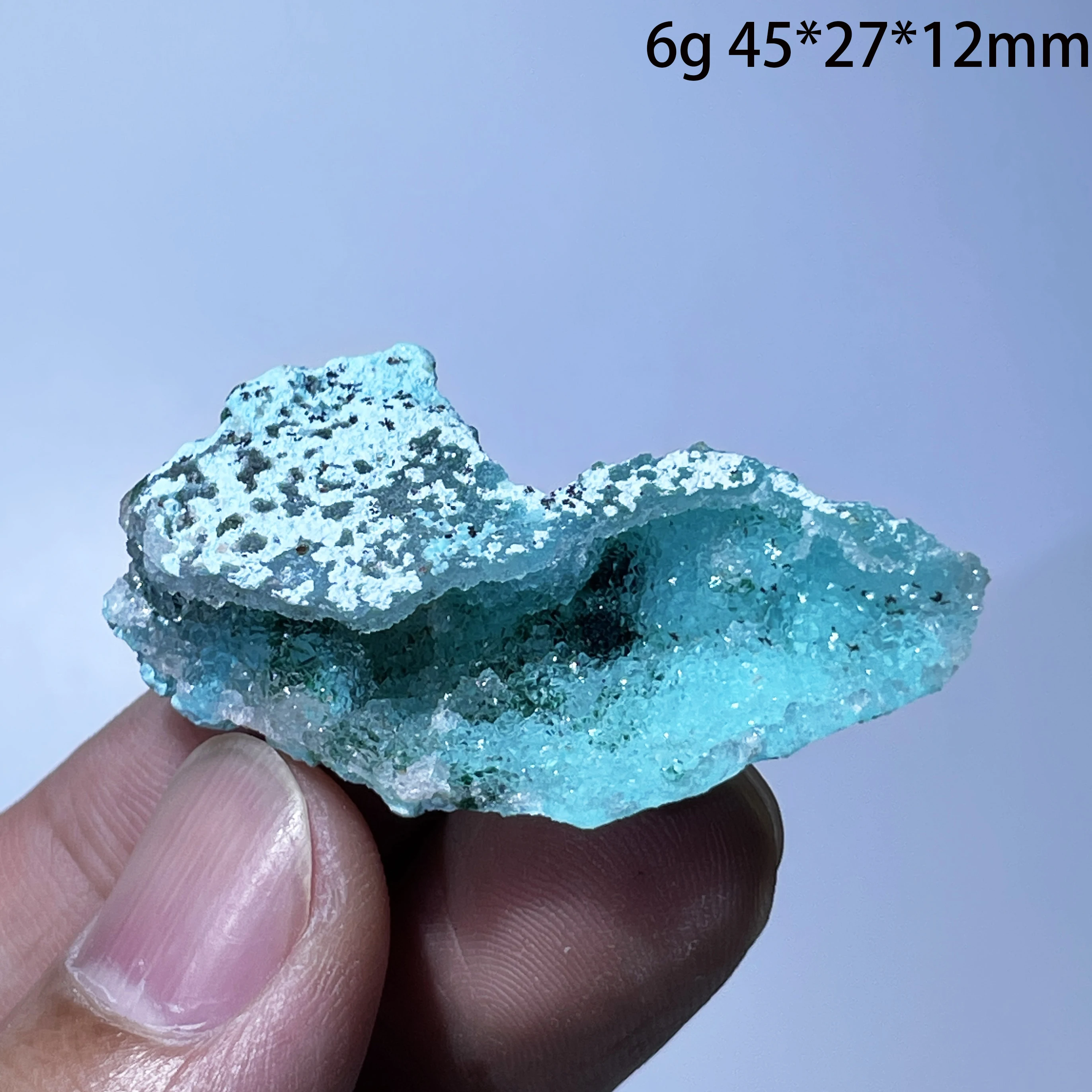 Natural Hemimorphite Sky Blue Quartz Crystal Mineral Raw Teaching Specimen Collection Healing Stone Home Decor