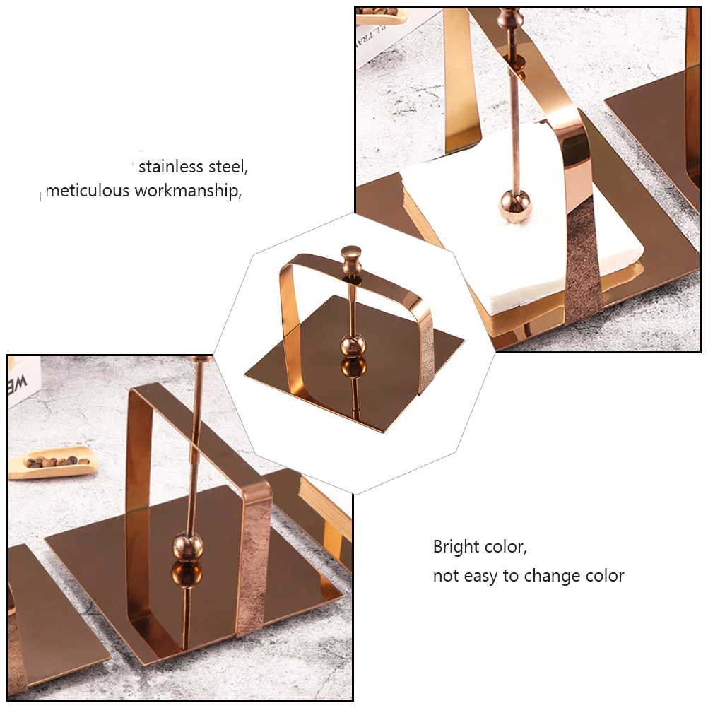 

Stainless Steel Napkin Holder Square Tissue Dispenser Paper Holder Simple Design Corrosion Resistant Kitchen Home Use