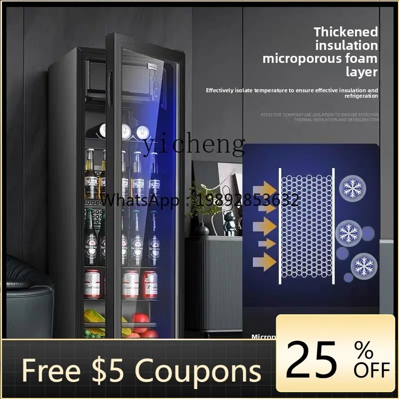 

Transparent Single Door Refrigerator Ice Bar Home Small Refrigerator Commercial Office Tea Beverage Red Wine Cabinet