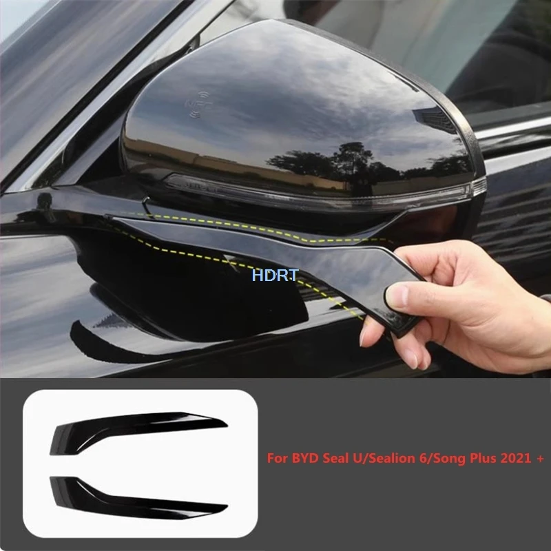 For BYD Seal U/Sealion 6/Song Plus 2021 + Car Styling Side Reverse Mirror Rear View Mirror Trim Protector Decoration Accessories
