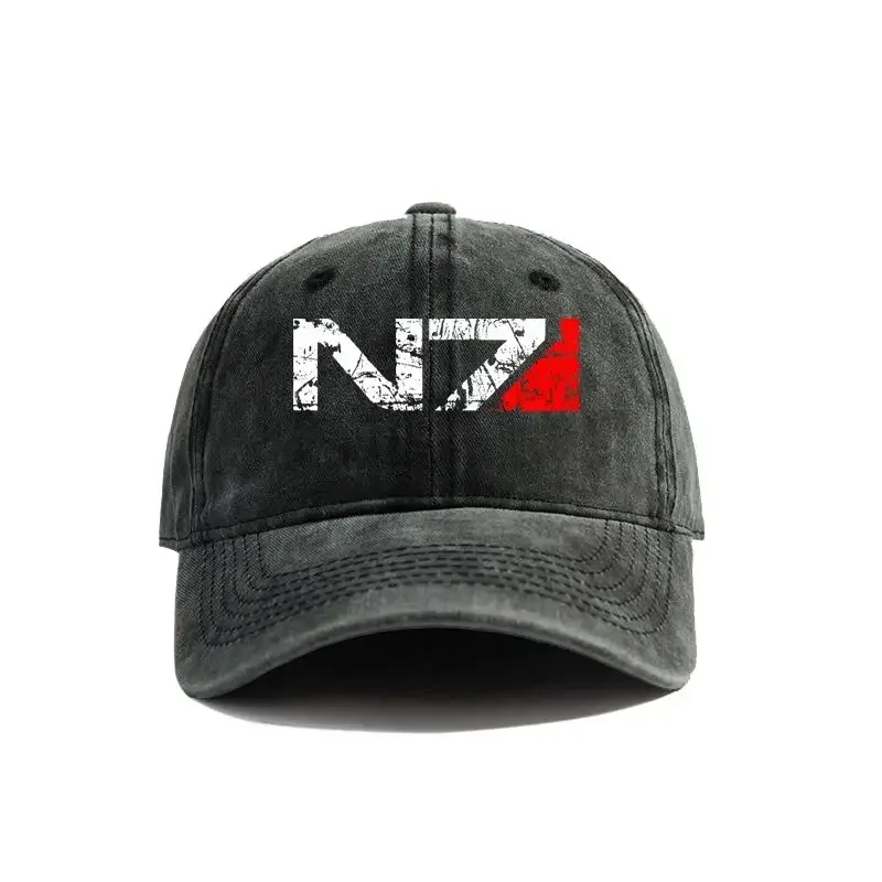 New  Mass Effect N7 Baseball Caps Distressed Hats Cap Men Women Retro Outdoor Summer Adjustable N7 Hats Fashion