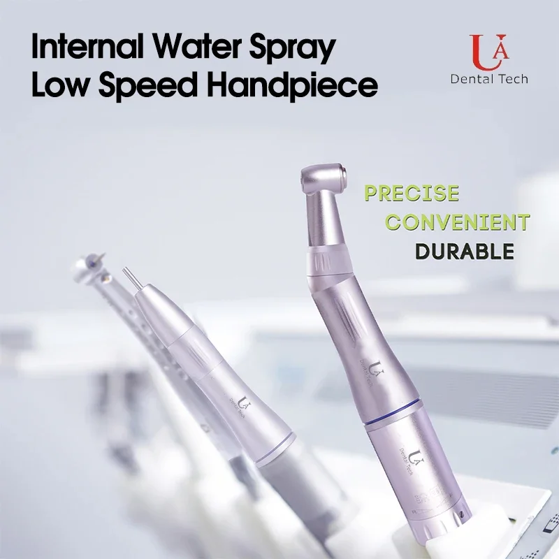 German Bearings,UA CNO Dental Low-Speed Handpiece Kit,Internal Water Path,Polishing Master,Patented spring press shaft,Low Noise