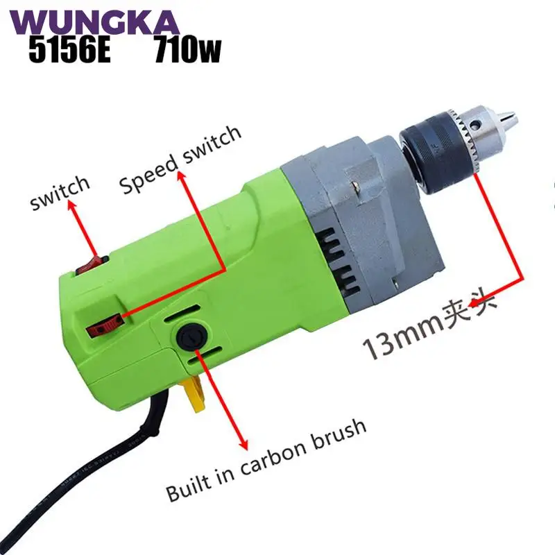 Mini taladro de banco de alta potencia, Motor eléctrico de 710w/1050w, 5156e, Bg-5157 de velocidad ajustable, viene con cable