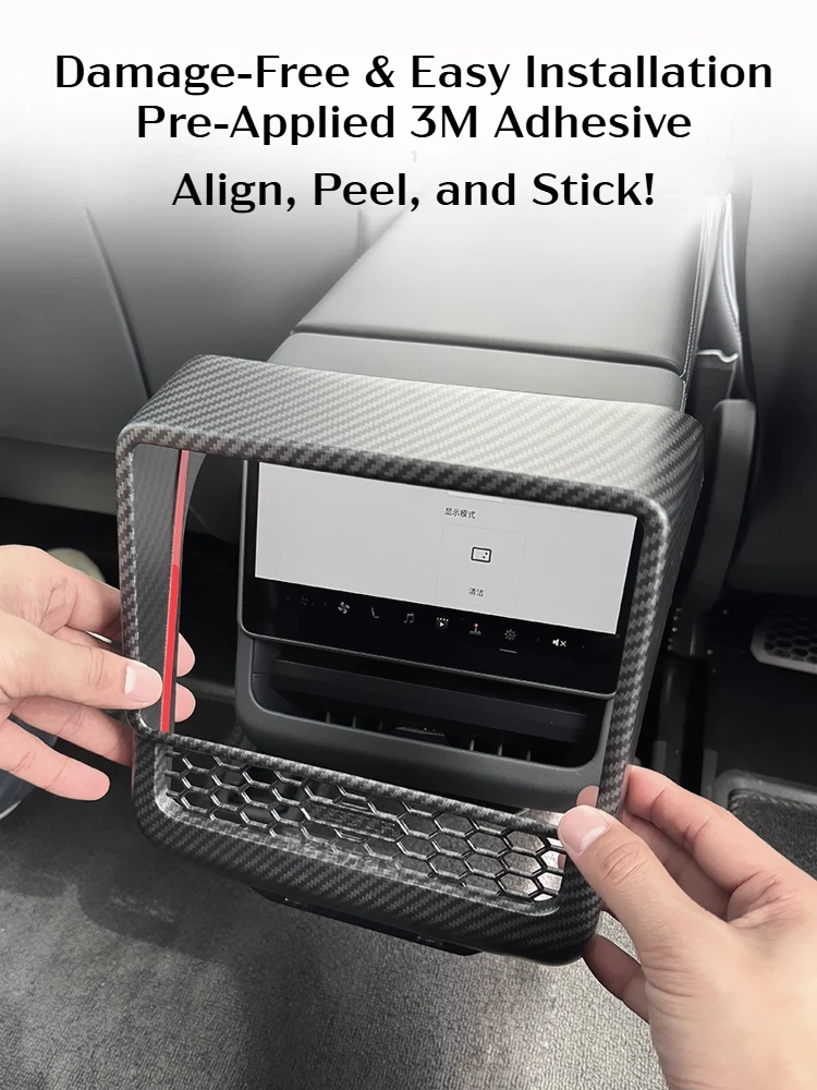

For Tesla Model 3 Highland Y Juniper Back Air Vent Trim Protective Cover Rear Air Outlet Frame Rear Anti Kick Cover