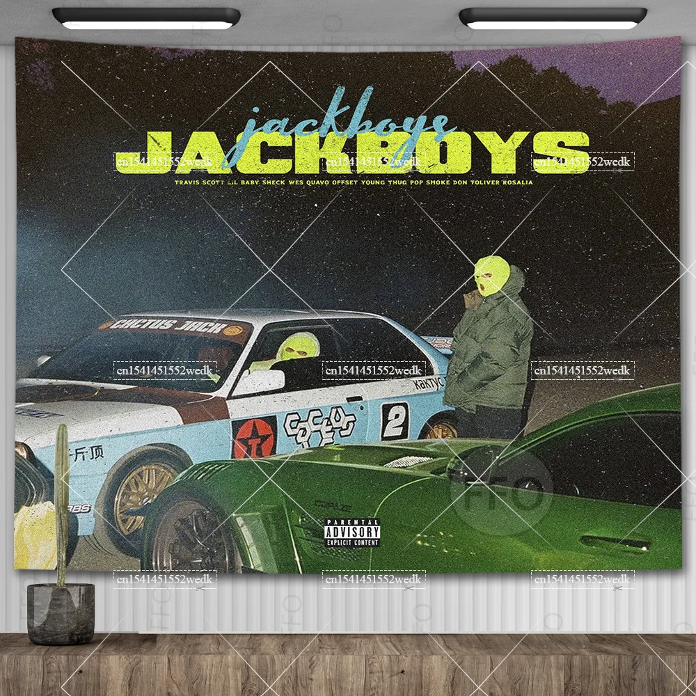 Tapiz colgante de pared para decoración del hogar, tapices estéticos para habitación, cubierta de álbum Jackboys de Travis Scott