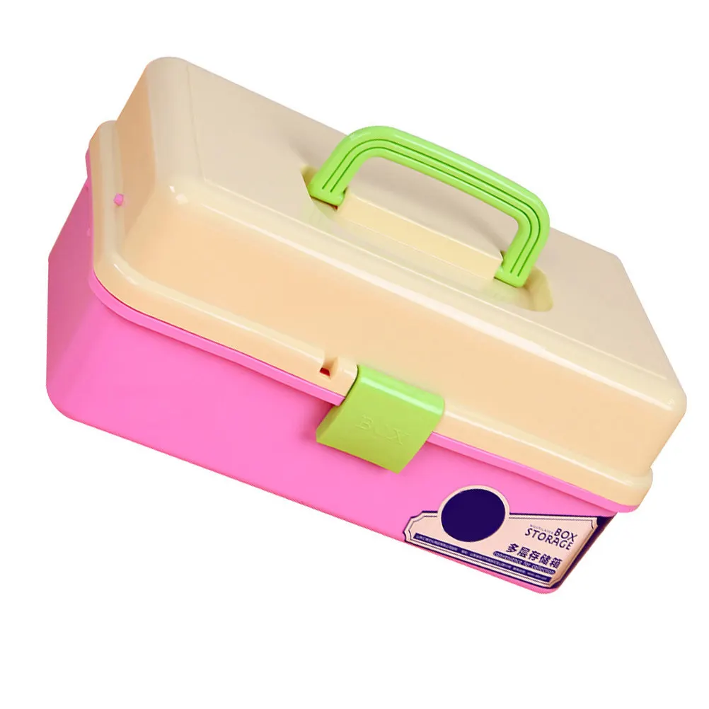 

Nail Tools for Art Decor Organizer Equipment Safety Case Cosmetics Holder Makeup Storage Pink Classified
