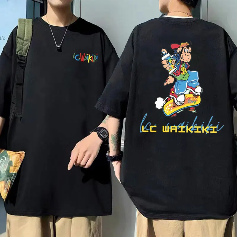 

Lc Waikiki Monkey Graphic T-shirt Male Fashion Funny Cartoon T Shirts Summer Men Women Casual Cotton Oversized Short Sleeve Tees