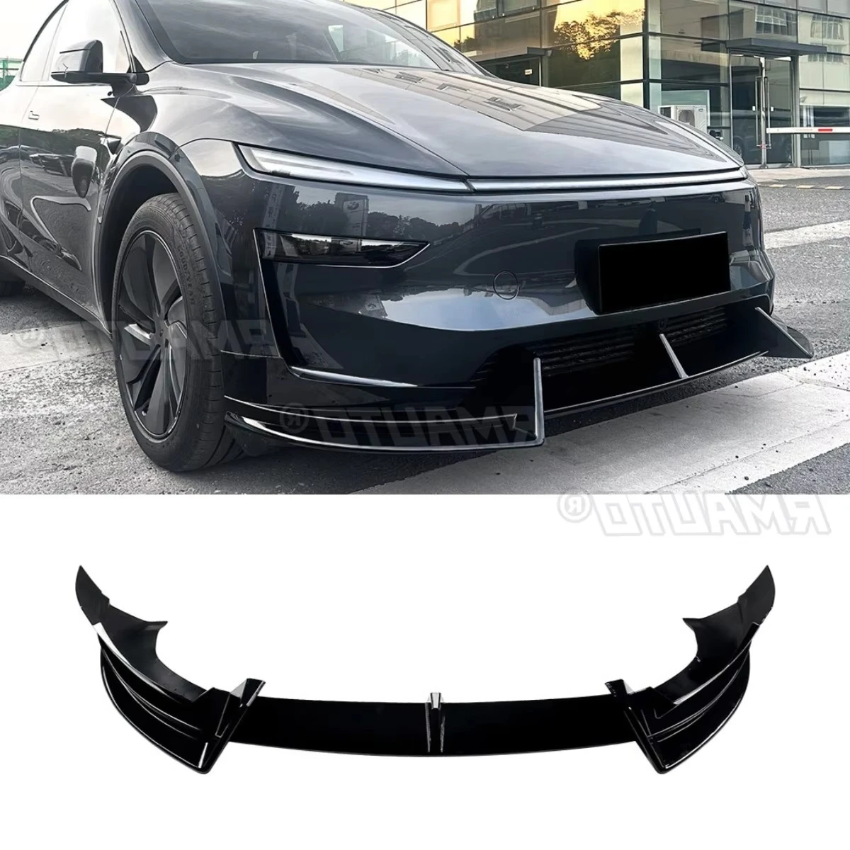 

Для Tesla Model Y 2024 + автомобильный передний бампер, спойлер, диффузор для губ, модификация, защита бампера, защитная крышка, автомобильные аксессуары