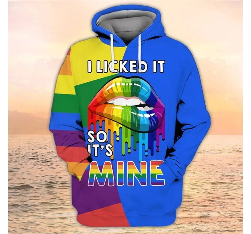 Lgbt Rainbow Hoodie Unisex 3d Printed Sweatshirts Popular Cool Pullover Long Sleeve Streetwear Fashion Gay Lesbian Clothing Tops