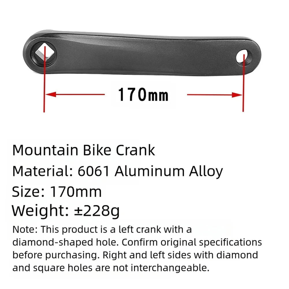 

170mm Left Crank Pedal Aluminum Crank Left Pedal Arm 170 Mm Bicycle Part Fixed Tooth Disc End 14mm Threaded Fixed Pedal End