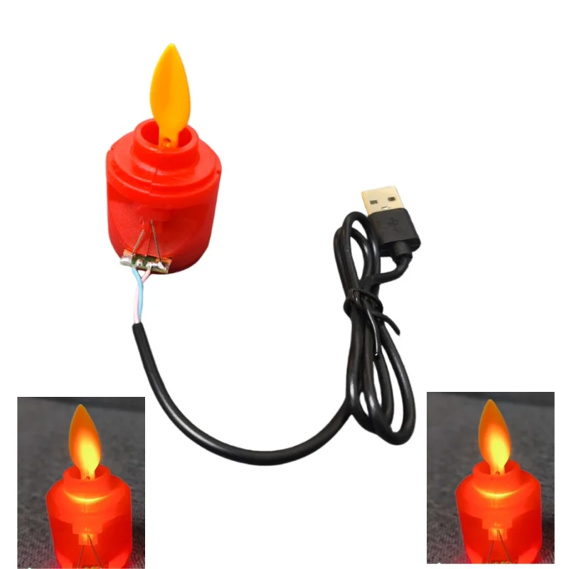 

5 шт. USB 5В электронные светодиодные лампы-имитации красных свечей (PCB) для питания светильников, PCBA