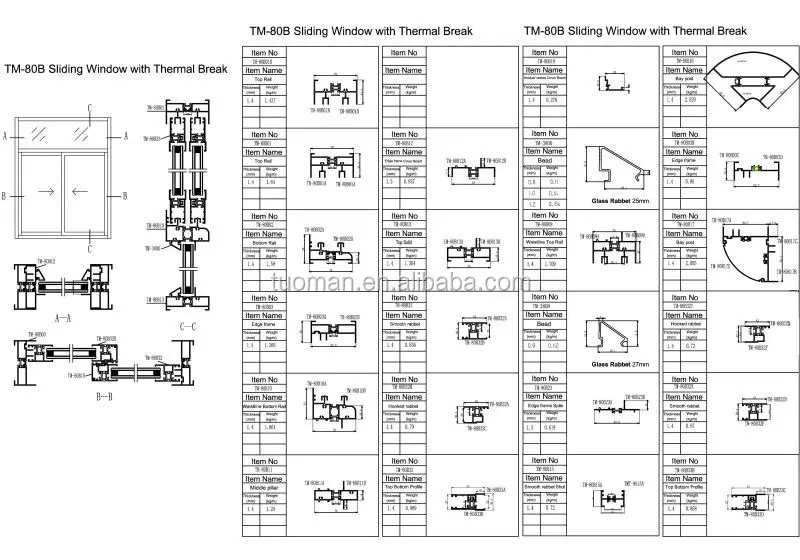 Aluminum And Glass Windows With TOMA Latest Design Aluminum Sliding House Window
