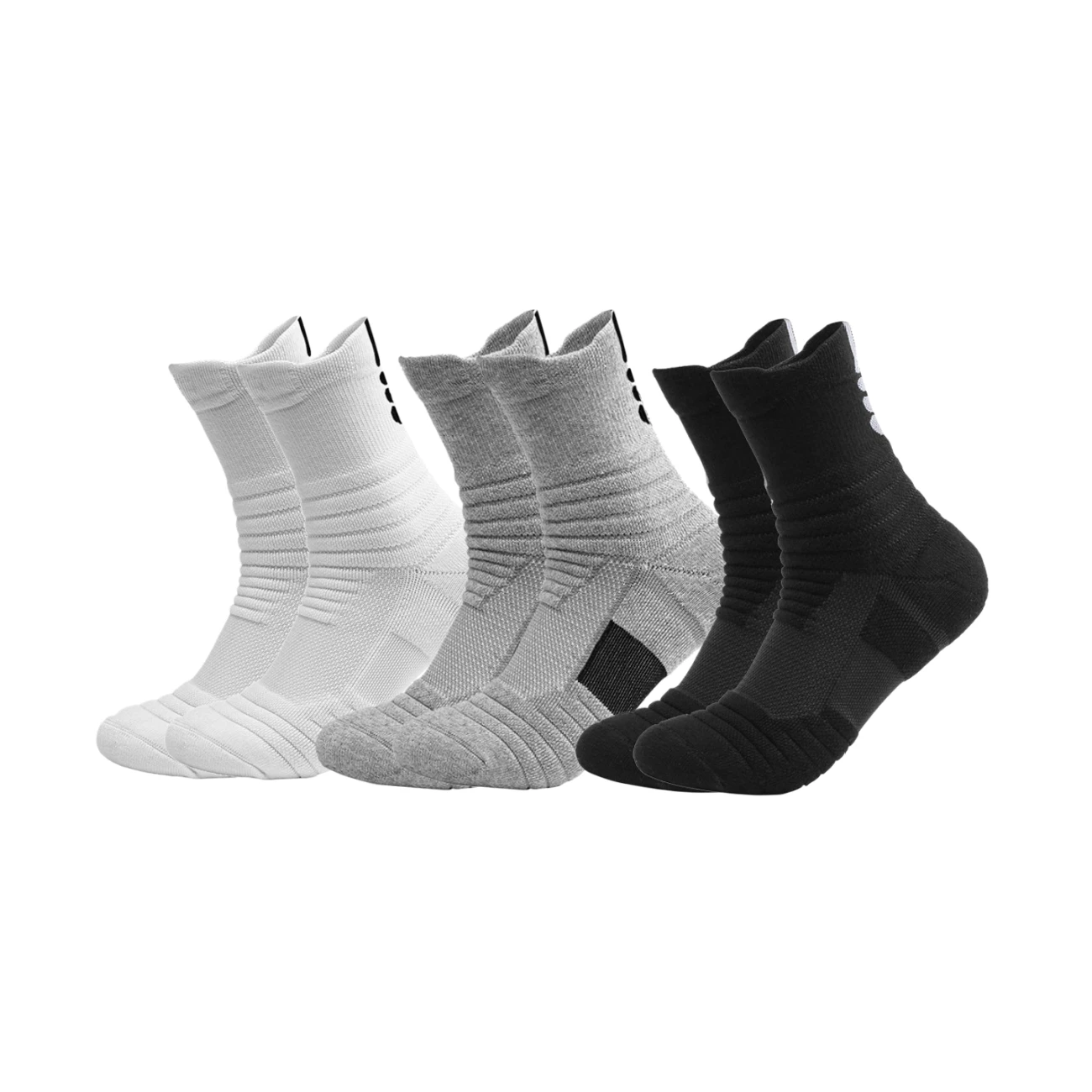 Men Professional Basketball Socks Thick Cushion Athletic Crew Socks Breathable Compression Sports Socks Running Anti-Slip Gym