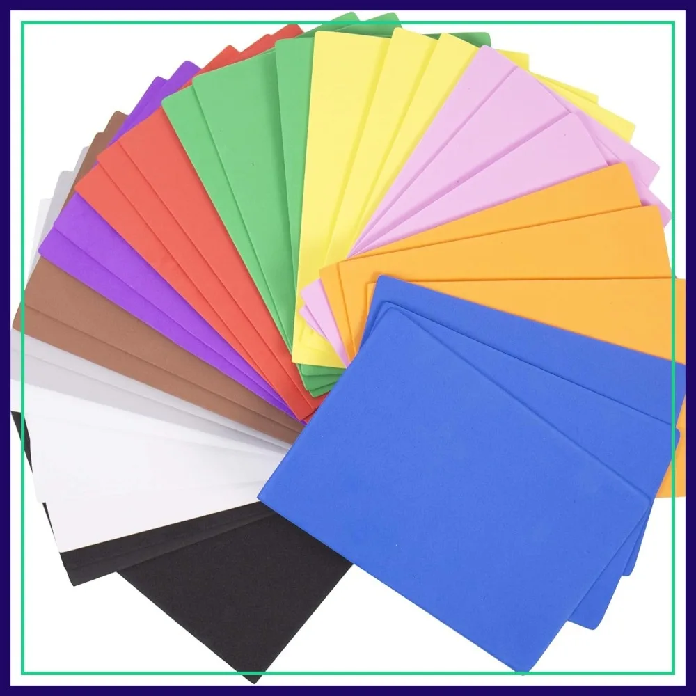 

30 Rainbow Foam Sheets 5x8.5 Inches, Vibrant Colors for DIY Craft Projects