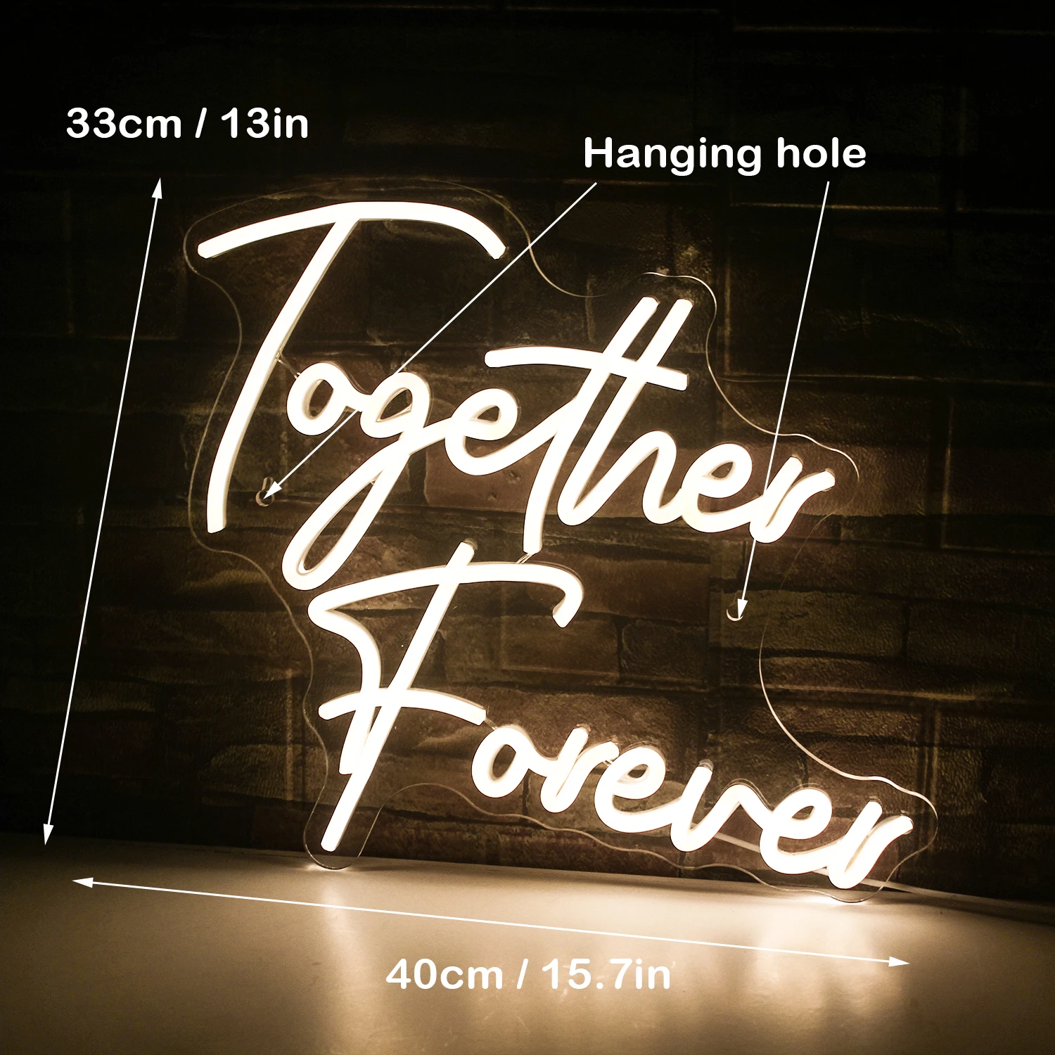 Imagem -04 - Juntos Forever Neon Sign para Decoração de Parede Festa de Casamento Aniversário Noivado Room Art Lâmpadas Led Usb