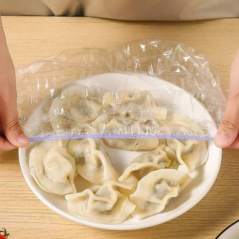 50/100pcs Colorful Saran Wrap Disposable Food Cover  Food Grade Fruit Fresh-keeping Plastic Bag Kitchen Accessories