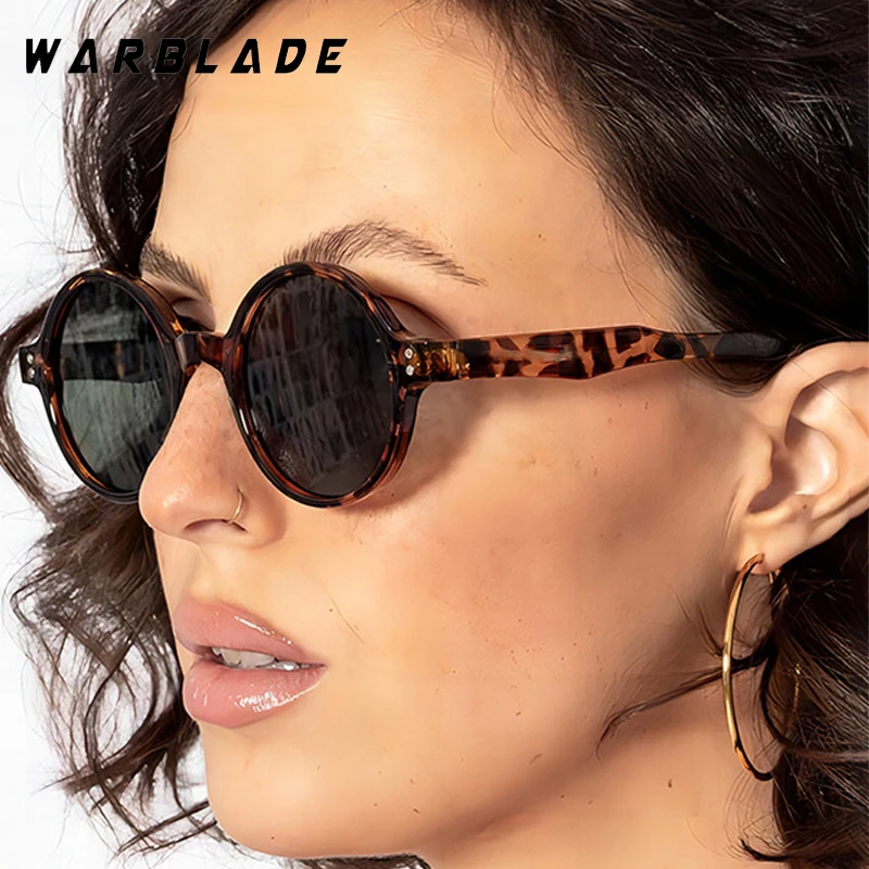 

Vintage Round Frame Trendy Rivets Decoration Women's Sunglasses Luxury Design Men Sunglass Outdoor Travel Fishing Shades UV400