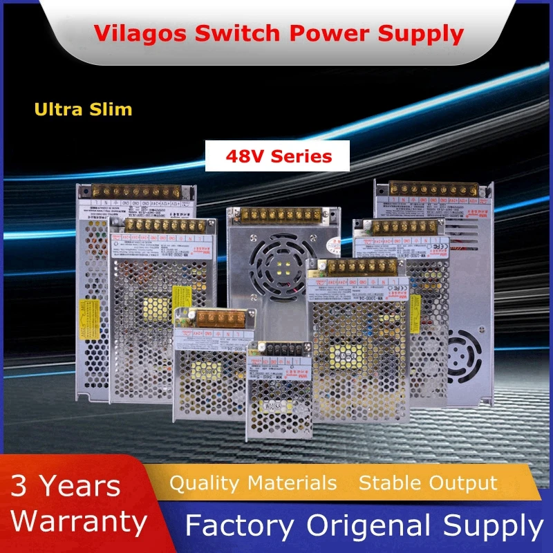 Ultra-Thin AC to DC 48V 75W 150W 200W 350W Switching Power Supply Industrial Power Supply