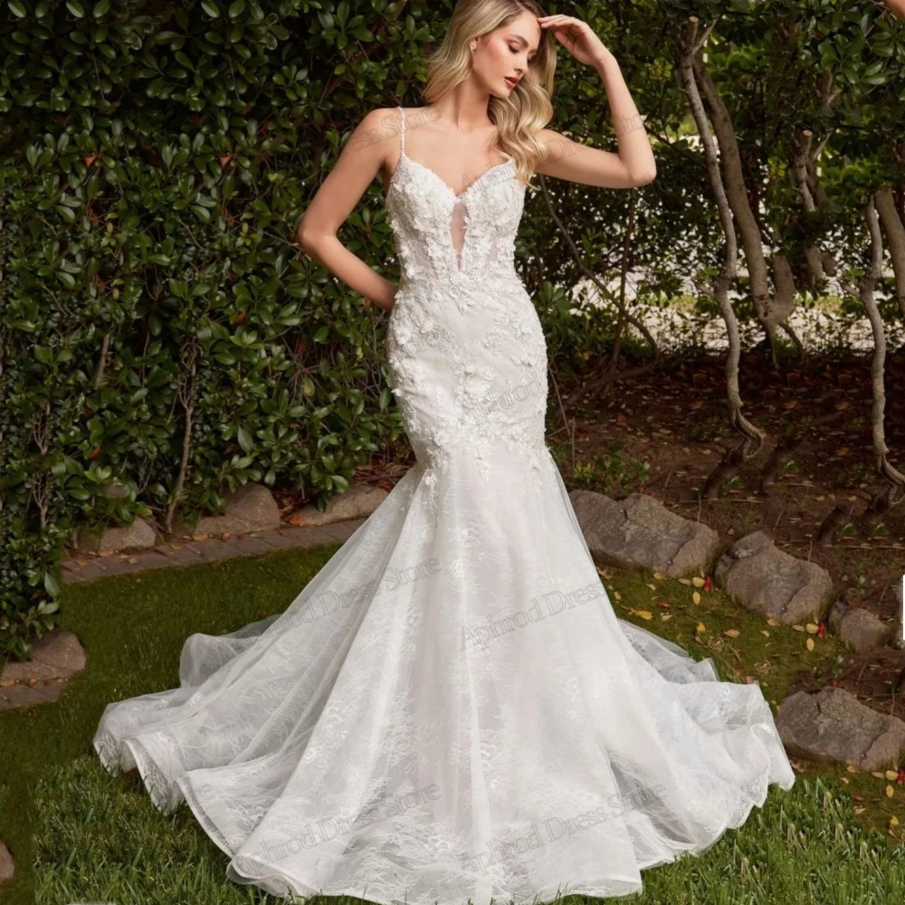 

Exquisite Wedding Dresses Sweetheart Bridal Gowns Sexy Spaghetti Straps Sheath Mermaid Floor Length Robes Vestidos De Novia 2024