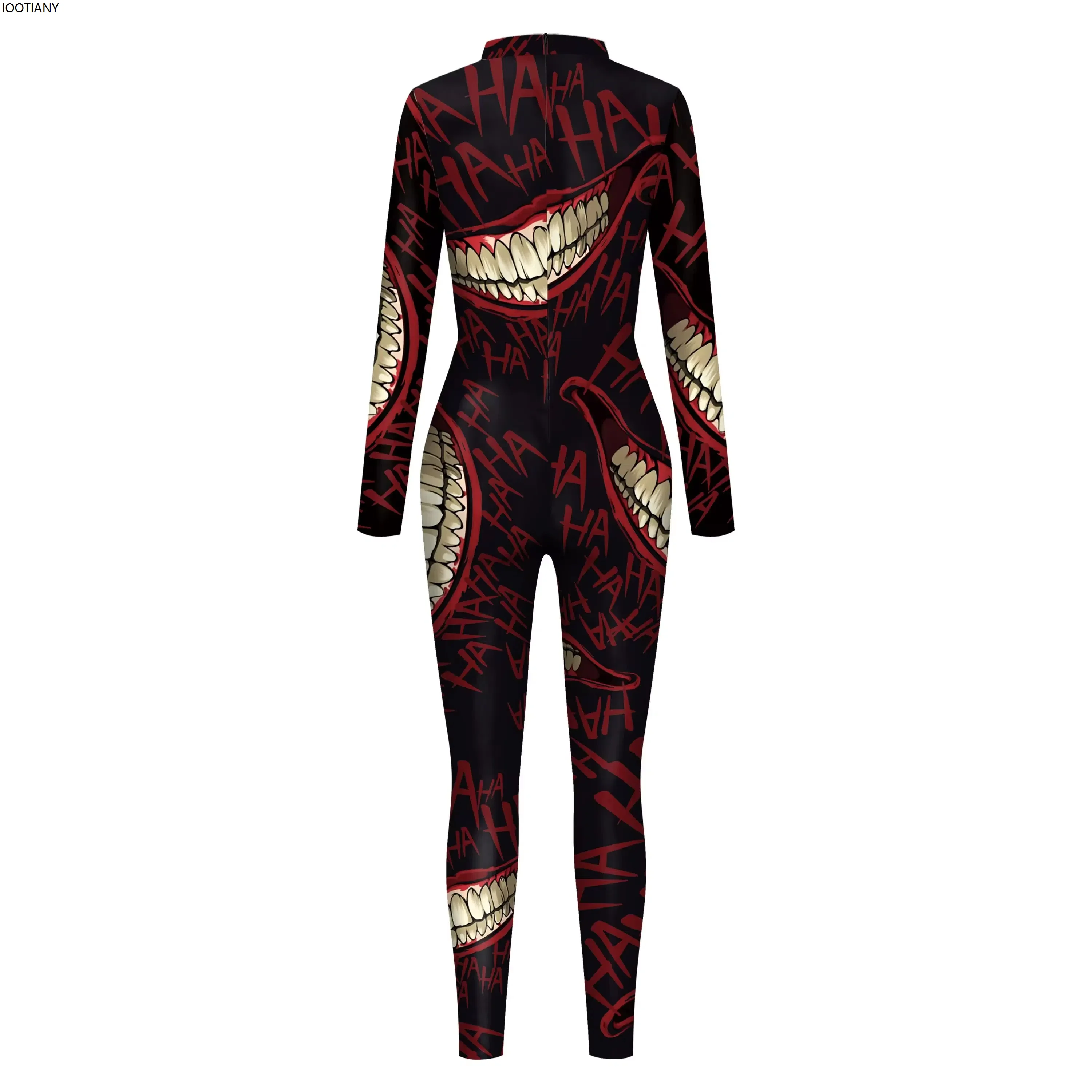 Halloween blutige Monster Cosplay Overall Frauen Horror Zähne Alien Bodysuit Urlaub Party Zentai Anzug Spandex Catsuit Rave Anzüge