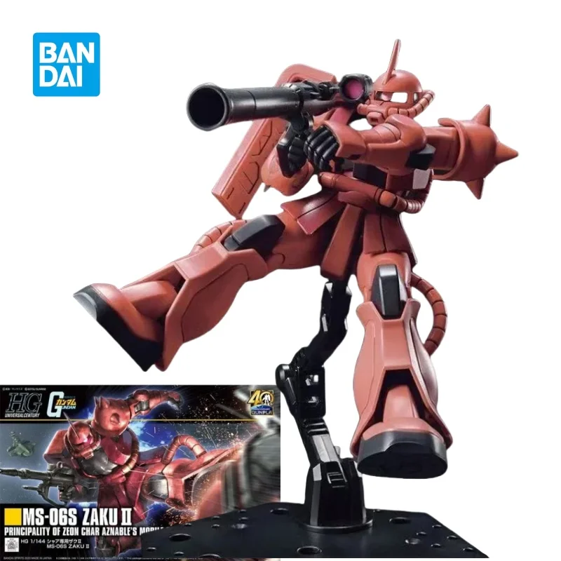 

Genuine Bandai Gundam Assembly Model Char Aznable Red Zaku HGUC 1/144 234 Desktop Decoration Collection Ornaments Toys Gifts