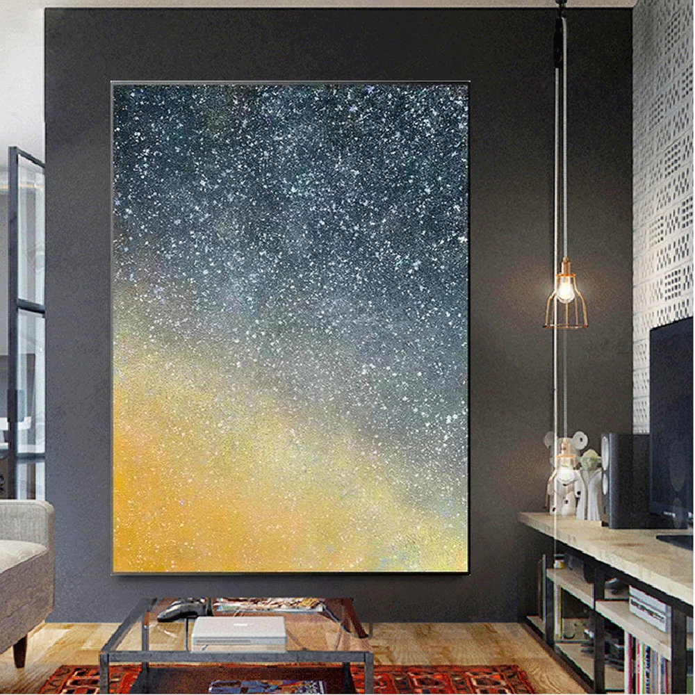 Real Handmade Abstract Knife Thick Oil Painting On Canvas Gold Foil Luxury Wall Art Paintings Decor Home Decoration Paint Trim