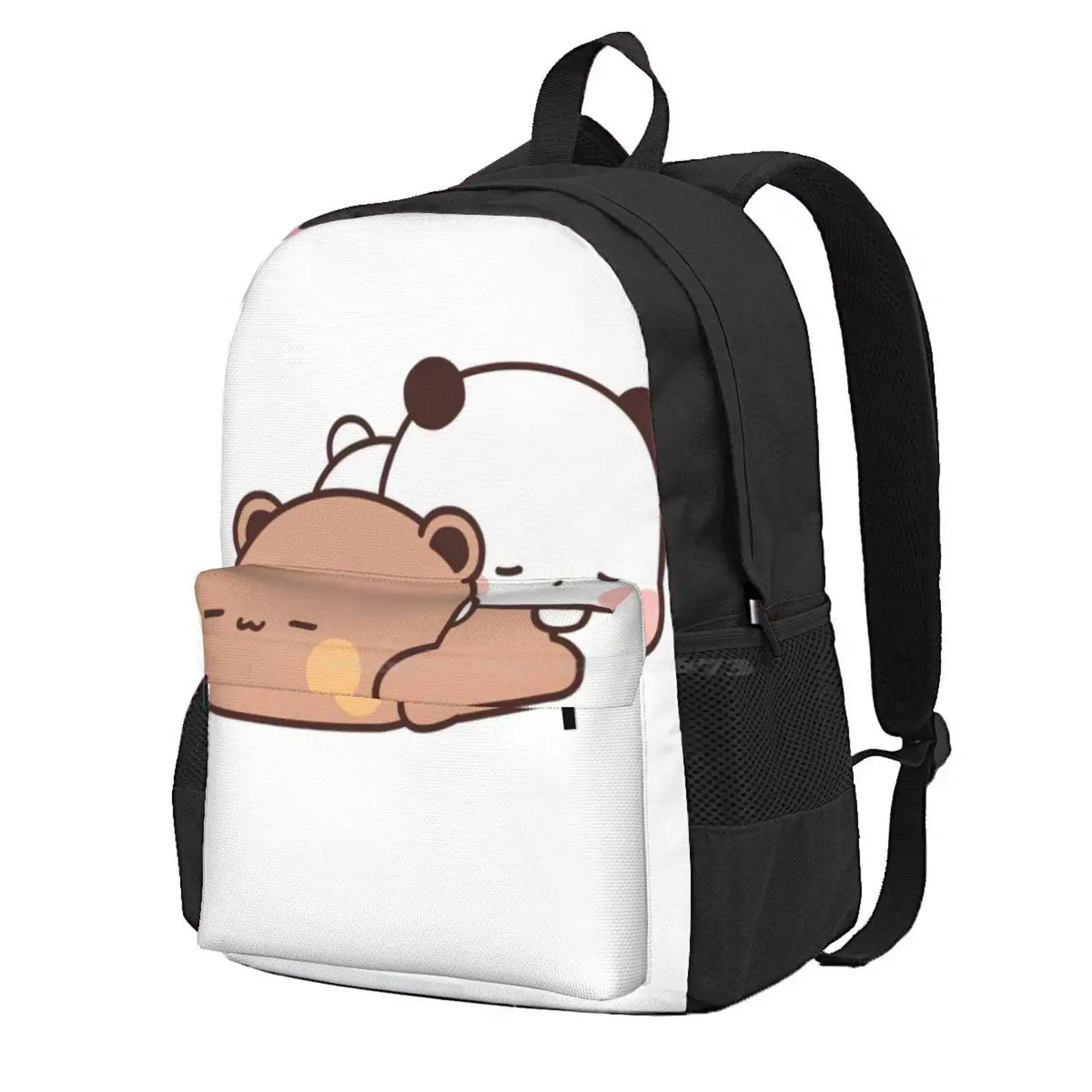 Cute Bubu And Dudu Are Sleeping Hot Sale Schoolbag Backpack Fashion Bags Bubu Sleep Bubu And Dudu Peach And Goma Bear And Panda