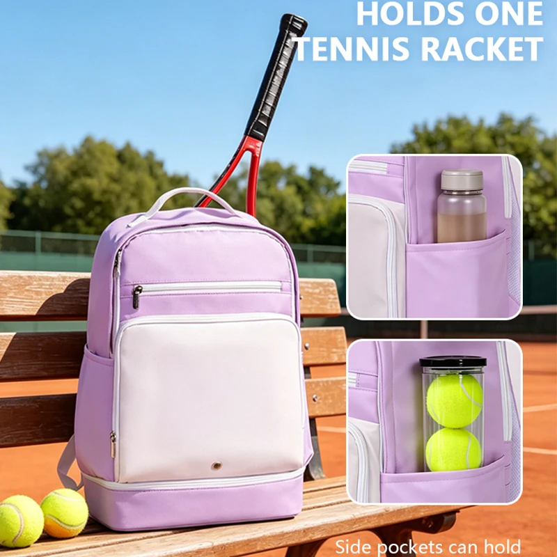 

Jusenda Tennis Racket Badminton Bag Sports Backpack Lightweight Double Shoulder Bag Large Capacity Squash Bag Pickleball Bags