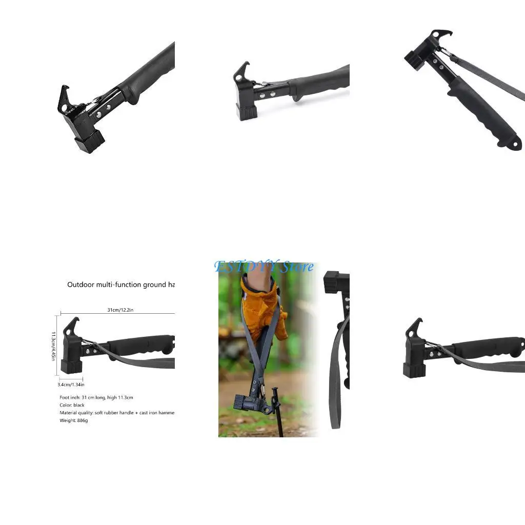 

G6DE Camping Hammer Comfortable Handle Tent Stake Hook Hammer Stake Pullers