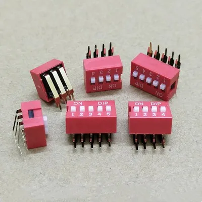Spacing 2.54 Dip Switch Flat Dial 90 Degrees Plug-in 2-Bit/3/5/6/7/10P Side Plug Curved Foot Switch DA-2A
