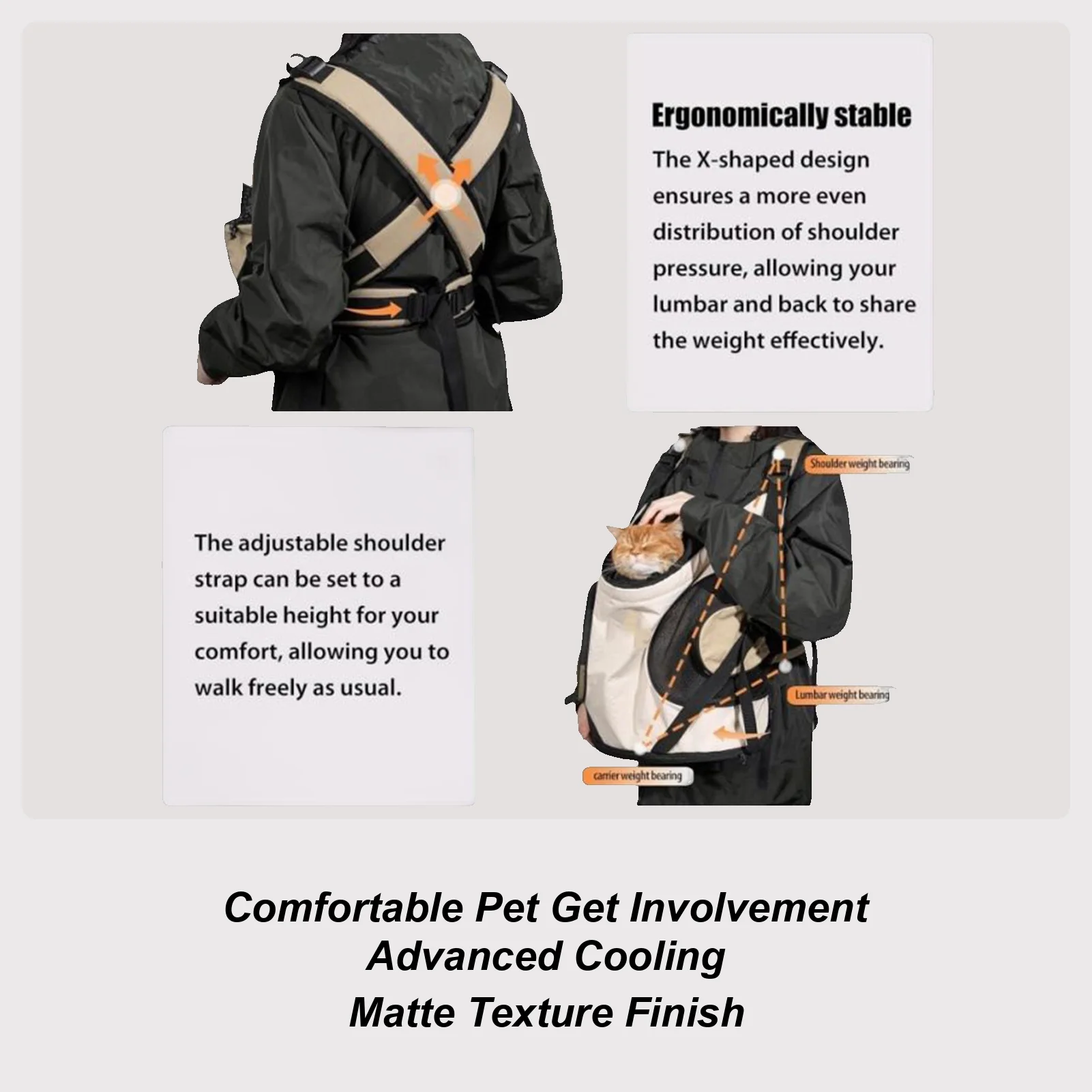 

Cat Carrier Backpack Adjustable Breathable Comfortable Kitten Backpack Carrier Bag For Nail Clipping Traveling Walking Adventure