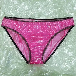 Pink Sheer White Porcha See Through Man Mid -Waist Brief Pants T- pants Waterproof Sexy Costumes Private Party