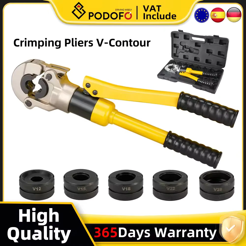 Pince à sertir hydraulique réglable avec pression rapide, outil de sertissage de tuyaux en cuivre et en acier inoxydable, tubes PEX, TH V12, 15, 18, 22/28