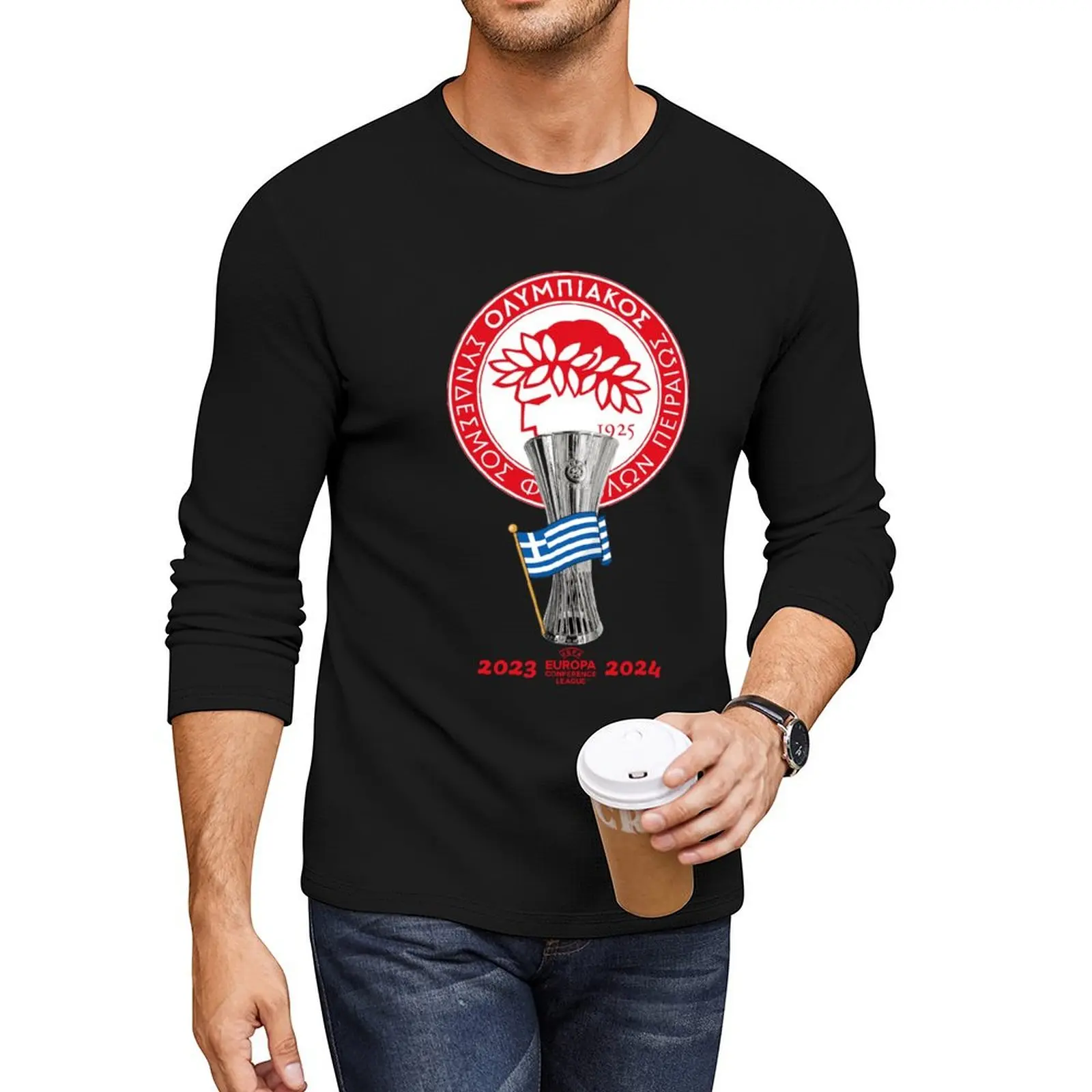 

OLYMPIACOS PIRAEUS - OLYMPIAKOS PIRAEUS - Ολυμπιακ Σ.Φ.Π Long T-Shirt quick-drying t-shirt mens t shirts casual stylish