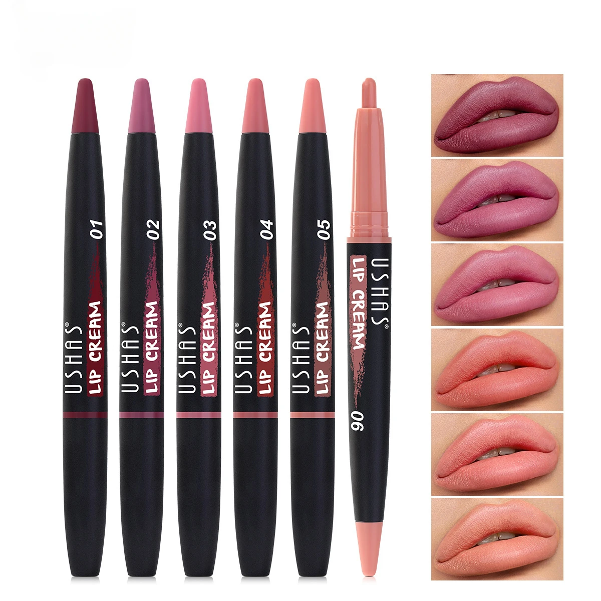 6 Kleuren Matte Lipliner Waterdichte Fluwelen Matte Lipliner Langdurige Lippenstift Potlood Rood Bruin Lipstick Vrouwen Cosmetische Make-Up