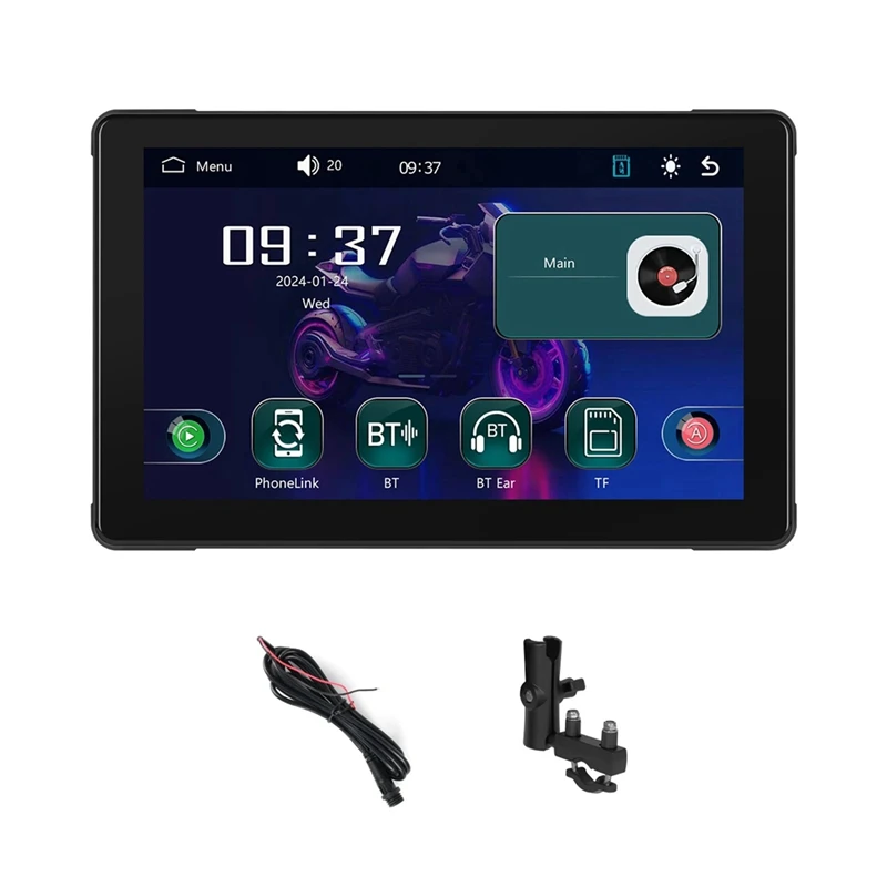 7 Inch Portable Motorcycle GPS Navigation Waterproof Carplay Screen Display Wireless Android Auto Motorcycle Monitor