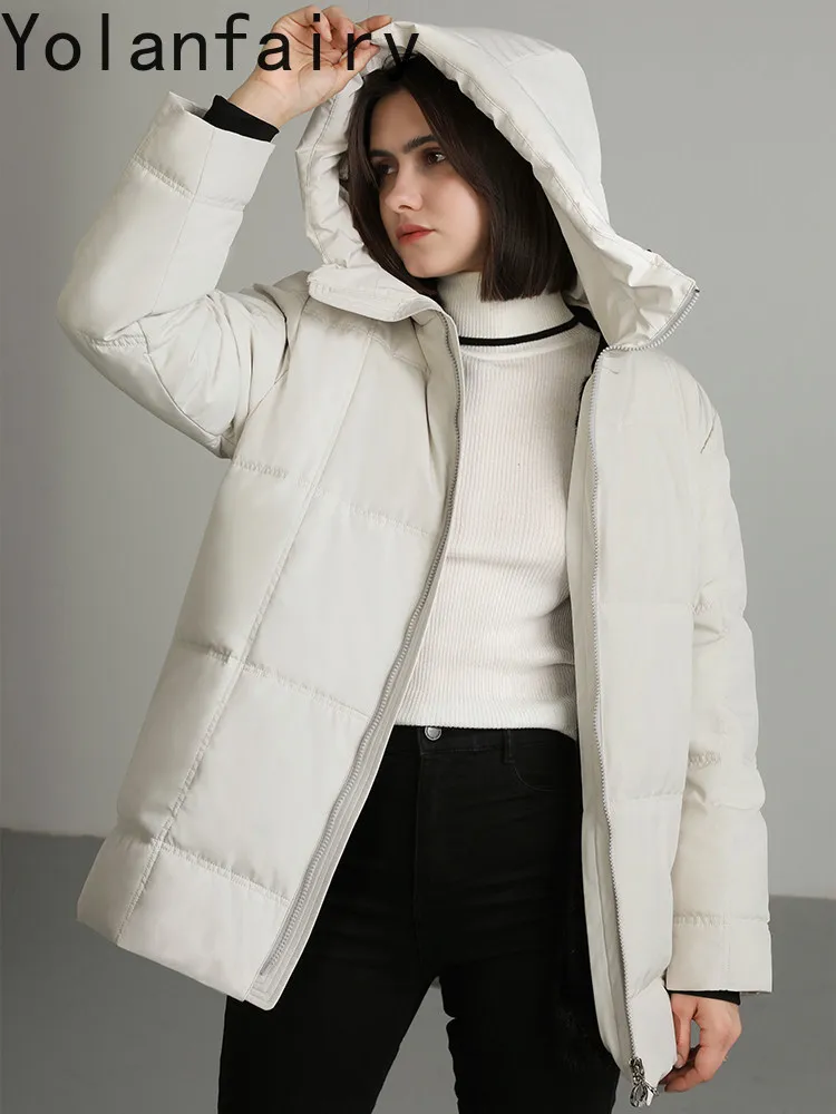 YOLANFAIRY Women's Luxury Natural Mink Fur Parka Winter High-end Real Coat Detachable Fur Liner Goose Down Jacket 2026 Шуба