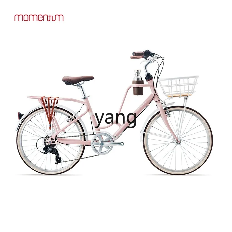 

Yjq Bicycle City Female Retro Princess Adult Riding Variable Speed Aluminum Alloy City Recreational Vehicle