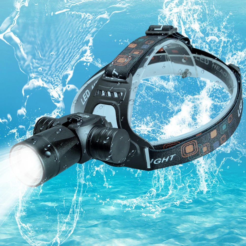 5000 lumen Underwater 100M diving Headlights L2 scuba diving flashlight Stepless Dimming 18650 Fishing Fill light