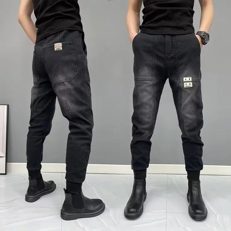 

Slim Fit Harlan Jeans Men's Trendy Casual Pants Autumn New Sle Cotton Polyester Blend Bootcut Trousers for Boots