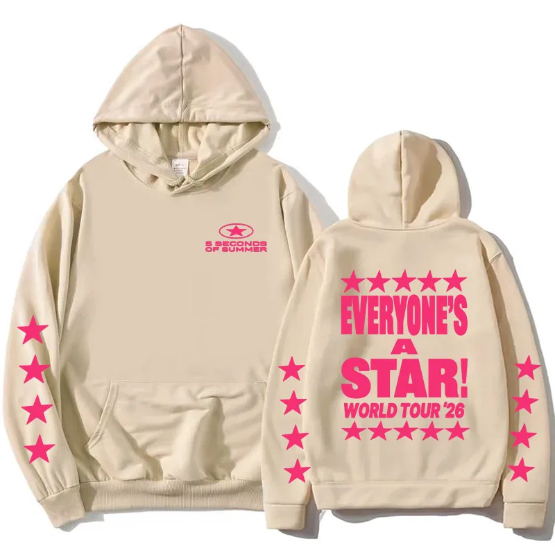 5 Seconds of Summer 5SOS Hoodies Everyone's A Star World Tour 2026 Sweatshirt mit Grafikdruck, langärmlig, lässige Damenoberteile – Detail 4