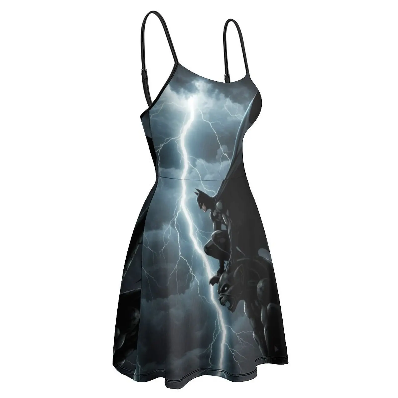 The  Bats Batty The Dark Knight Caped Gotham’s Guardian (301) Women's Sling Dress Funny Graphic Exotic Woman's Clothing Funny  C - view 4