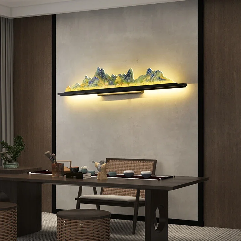 TEMAR Modern Picture Wall Light Chinese Creative Landscape Mural Sconce Lamp LED For Home Living Room Study Bedroom Decoration