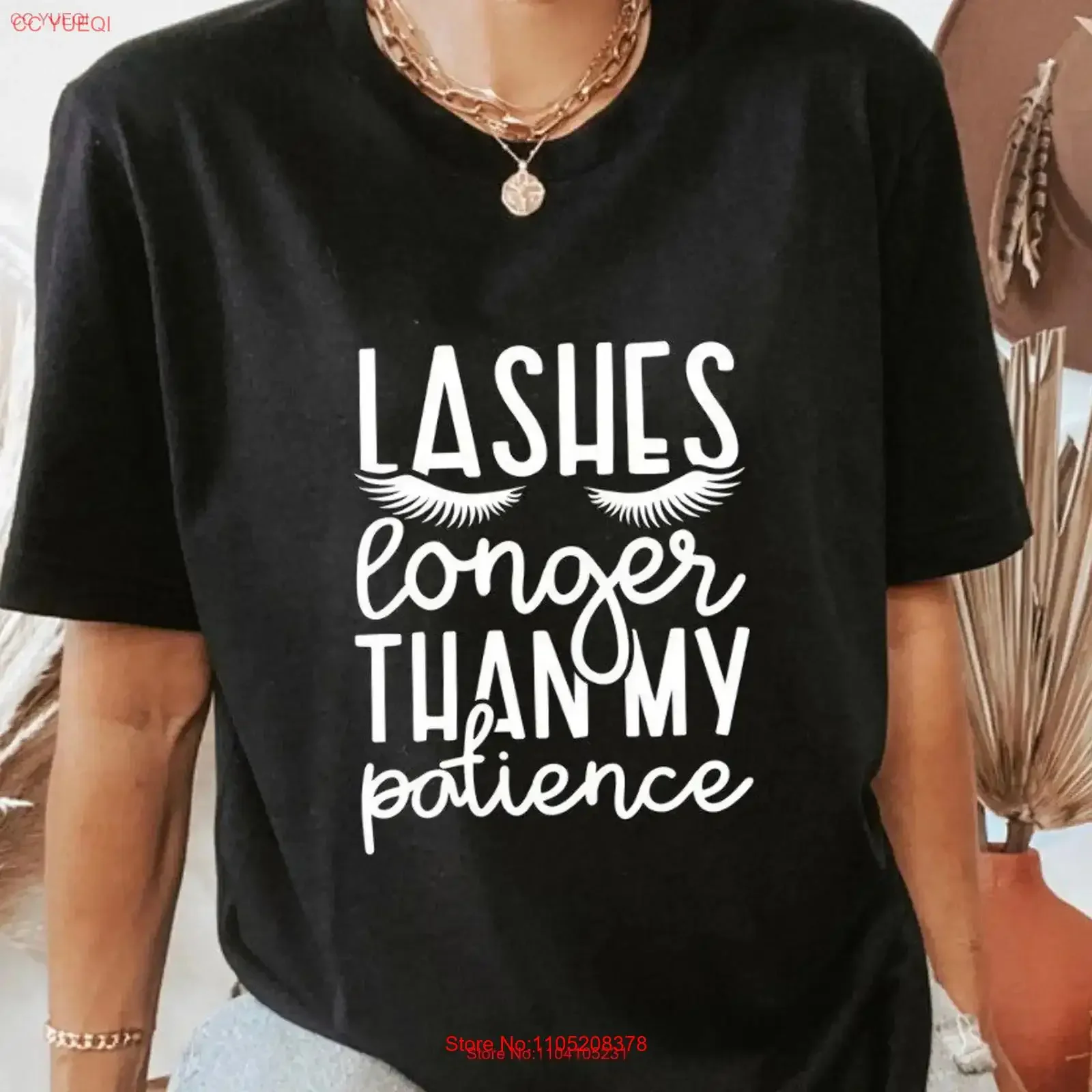 Lashes Longer Than My Patience lash Tech T Shirt Funny No Beautician vintage Washed Top For Everyday Wear Unisex