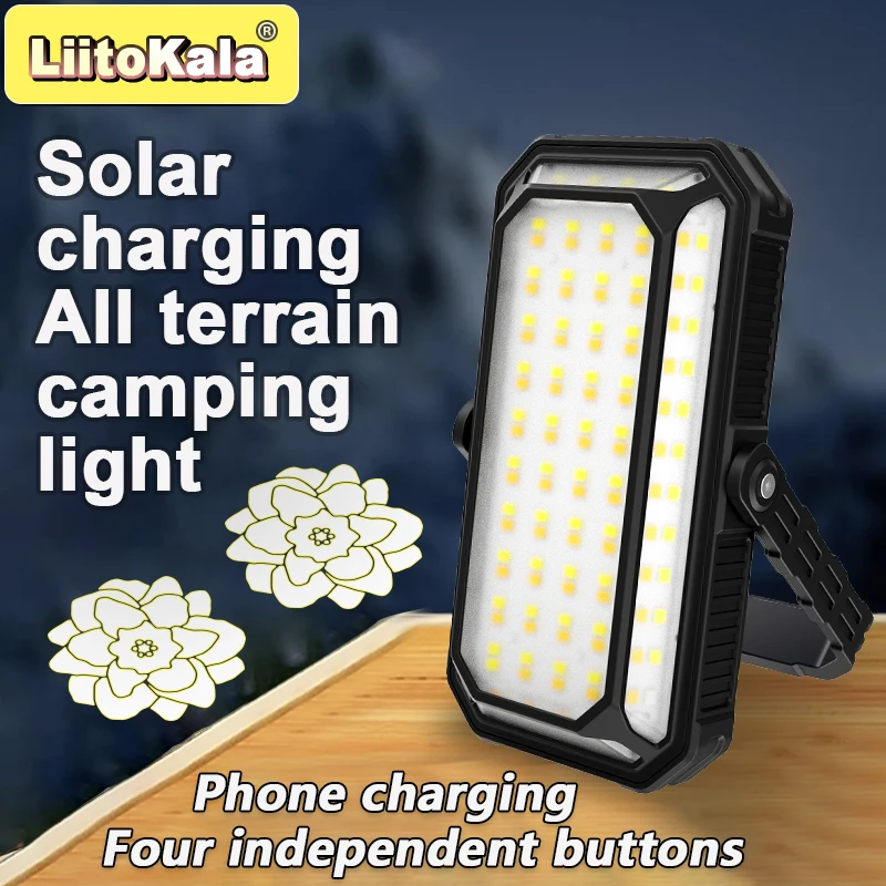 

LiitoKala Portable Solar Camping Light 152 LED COB 1200LM Type-C Charging 130Hrs IPX4 Waterproof for Outdoor